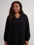 Live Unlimited Curve Crochet Trim Blouse, Black