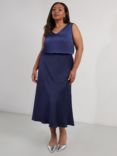 Live Unlimited Curve Satin Midi Skirt, Navy