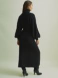 FLORERE Blouson Sleeve Wool Blend Dress, Black