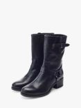 Moda in Pelle Ormie Leather Mid Height Biker Boots