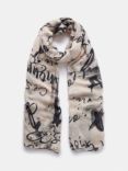 Mint Velvet Graffiti Print Scarf, Cream