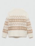 Mango Kids' Nordic Fair Isle Jumper, Natural White