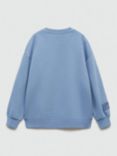 Mango Kids' Elements Oversized Sweatshirt, Medium Blue