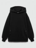 Mango Kids' Cotton Hoodie with Zips, Black