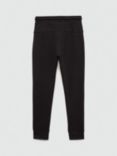 Mango Kids' Cotton Zip Jogger Trousers, Black