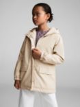 Mango Kids' Snow Faux Shearling Lined Coat, Light Beige