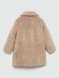 Mango Kids' Teddy Coat, Soft Brown