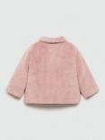 Mango Kids' Rossy Faux Fur Teddy Coat, Pink