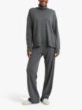 Chinti & Parker Relaxed Wool Cashmere Roll Neck Jumper, Grey