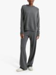 Chinti & Parker Boxy Wool Cashmere Hoodie, Grey