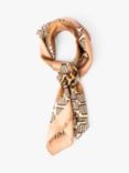 Bloom & Bay Leia Animal Print Satin Scarf, Brown/Multi