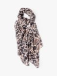 Bloom & Bay Yuki Animal Print Scarf, Black/Multi