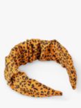 Bloom & Bay Holly Ruched Animal Print Headband, Brown/Black