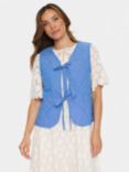 Saint Tropez Quilted Tie Front Waistcoat, Blue