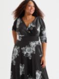 Scarlett & Jo Verity Floral Velvet Maxi Dress, Black/Silver