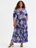 Scarlett & Jo Verity Floral Velvet Maxi Dress, Blue/Multi