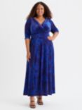 Scarlett & Jo Verity Floral Velvet Maxi Dress, Cobalt Blue