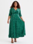 Scarlett & Jo Verity Swirl Velvet Maxi Dress, Dark Green