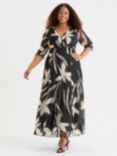 Scarlett & Jo Verity Abstract Floral Maxi Dress, Black/Cream