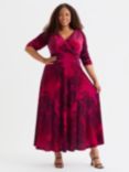 Scarlett & Jo Verity Abstract Velvet Maxi Dress, Wine