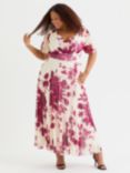 Scarlett & Jo Isabelle Floral Float Sleeve Maxi Dress, Cream/Wine