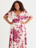 Scarlett & Jo Isabelle Floral Float Sleeve Maxi Dress, Cream/Wine