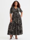 Scarlett & Jo Verity Floral Velvet Maxi Dress, Black/Ivory