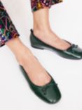 Boden Kitty Leather Flexible Sole Ballerina Pumps, Pine Patent