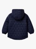 Benetton Kids' Triangle Quilted Jacket, Night Blue