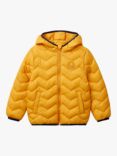 Benetton Kids' Zig Zag Padded Jacket, Ochre