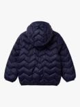 Benetton Kids' Zig Zag Padded Jacket, Night Blue