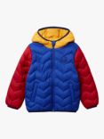 Benetton Kids' Colour Block Zig Zag Padded Jacket, Multi