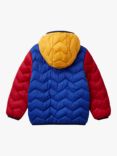 Benetton Kids' Colour Block Zig Zag Padded Jacket, Multi