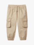 Benetton Kids' Stretch Gabardine Combat Trousers, Sand