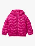 Benetton Kids' Zig Zag Padded Jacket, Cyclamen