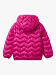 Benetton Kids' Zig Zag Padded Jacket, Cyclamen