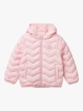 Benetton Kids' Zig Zag Padded Jacket, Pink