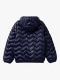 Benetton Kids' Zig Zag Padded Jacket, Night Blue