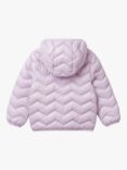 Benetton Kids' Zig Zag Padded Jacket, Lilac