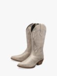 Ravel Cline Leather Cowboy Boots, Silver