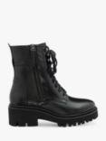 Ravel Leith Leather Lace-Up Biker Boots, Black