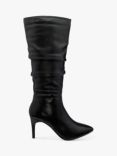 Ravel Roslin Leather Ruched Knee High Boots, Black