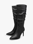 Ravel Roslin Leather Ruched Knee High Boots, Black