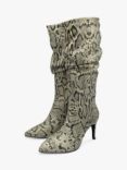 Ravel Roslin Leather Ruched Knee-High Boots, Grey