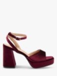 Ravel Surina Velvet Block Heeled Sandals, Burgundy