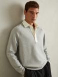 Reiss Thurloe Rugby Shirt, Grey Melange