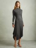 Reiss Catlyn Twist Neck Dress, Grey