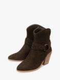 Ravel Argyll Suede Cowboy Heeled Ankle Boots, Brown