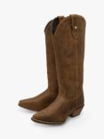 Ravel Dolly Suede Mid Calf Cowboy Boots, Cognac