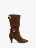 Ravel Guise Suede Pointed Heeled Slouchy Boots, Brown